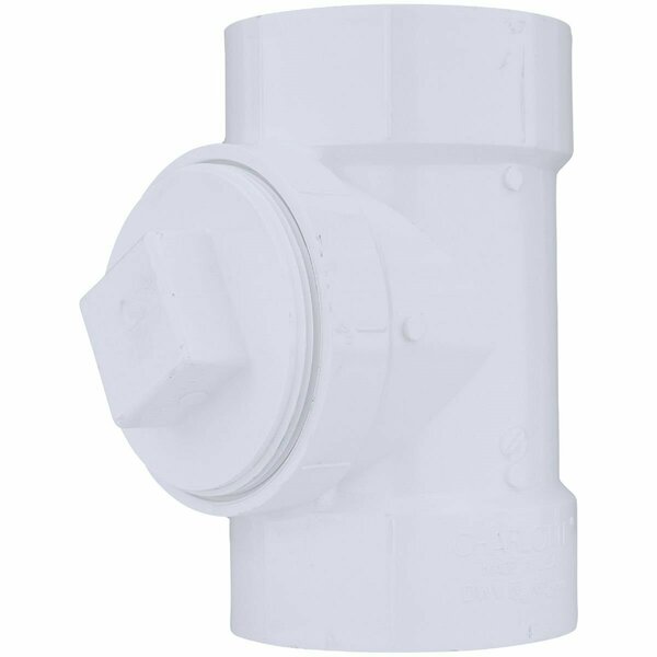 Charlotte Pipe And Foundry 4 In. Test PVC Tee with Toe Saver Plug PVC 00444X 1200HA